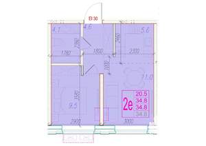 2-к квартира, вторичка, 35м2, 19/24 этаж