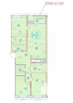 3-к квартира, вторичка, 89м2, 3/20 этаж