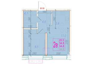 2-к квартира, вторичка, 35м2, 19/24 этаж