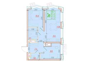 3-к квартира, вторичка, 51м2, 4/24 этаж