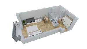 Студия квартира, вторичка, 39м2, 4/17 этаж