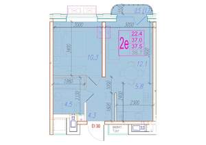2-к квартира, вторичка, 38м2, 13/24 этаж