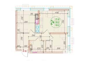 2-к квартира, вторичка, 53м2, 25/25 этаж
