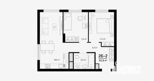 2-к квартира, вторичка, 51м2, 5/24 этаж