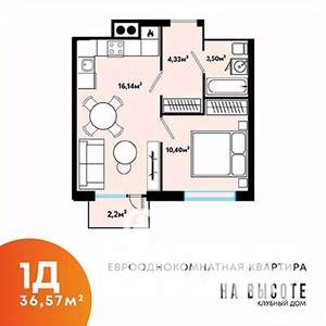 1-к квартира, вторичка, 37м2, 4/25 этаж