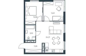 2-к квартира, вторичка, 62м2, 21/30 этаж