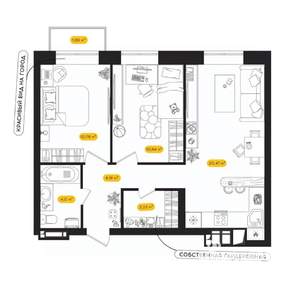 2-к квартира, вторичка, 56м2, 18/24 этаж