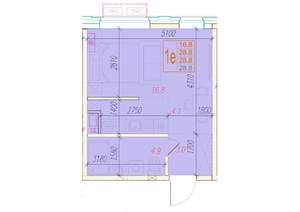 1-к квартира, вторичка, 29м2, 4/24 этаж