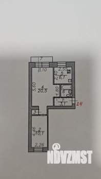 2-к квартира, вторичка, 43м2, 3/3 этаж
