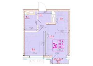 2-к квартира, вторичка, 35м2, 11/24 этаж