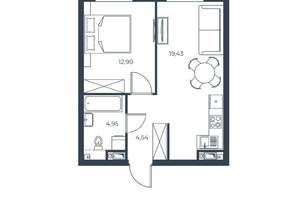 1-к квартира, вторичка, 42м2, 7/30 этаж