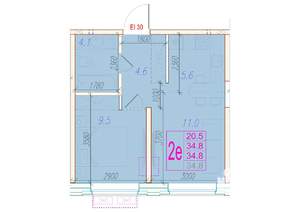 2-к квартира, вторичка, 35м2, 8/24 этаж