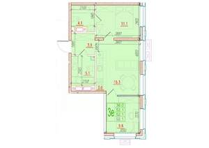 3-к квартира, вторичка, 52м2, 15/24 этаж