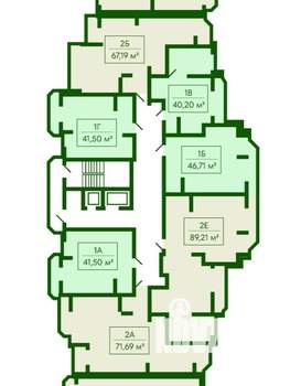 1-к квартира, строящийся дом, 40м2, 13/21 этаж