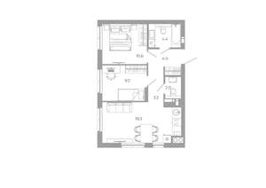 2-к квартира, вторичка, 52м2, 25/25 этаж