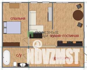 2-к квартира, вторичка, 52м2, 1/4 этаж