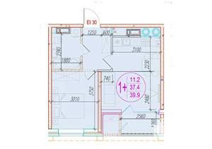 1-к квартира, вторичка, 40м2, 13/25 этаж