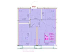 2-к квартира, вторичка, 35м2, 16/24 этаж