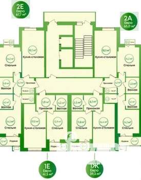 2-к квартира, вторичка, 68м2, 7/16 этаж
