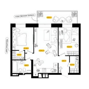 2-к квартира, вторичка, 62м2, 1/24 этаж
