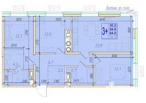 3-к квартира, вторичка, 85м2, 2/18 этаж