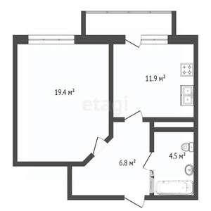 1-к квартира, вторичка, 45м2, 12/12 этаж