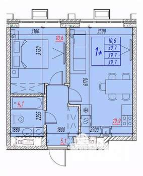 2-к квартира, вторичка, 40м2, 21/25 этаж