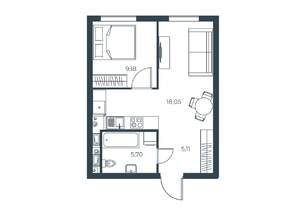 1-к квартира, вторичка, 37м2, 9/30 этаж
