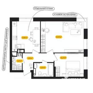 2-к квартира, вторичка, 60м2, 11/24 этаж
