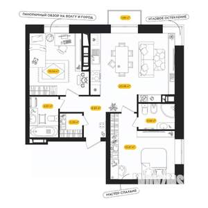 2-к квартира, вторичка, 66м2, 18/24 этаж
