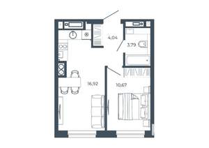 1-к квартира, вторичка, 35м2, 21/26 этаж