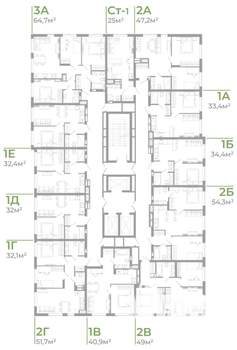 1-к квартира, вторичка, 41м2, 21/25 этаж