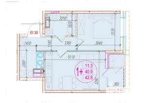 1-к квартира, вторичка, 43м2, 19/25 этаж