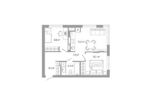 2-к квартира, вторичка, 50м2, 15/25 этаж