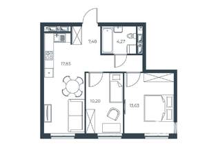 2-к квартира, вторичка, 53м2, 21/30 этаж
