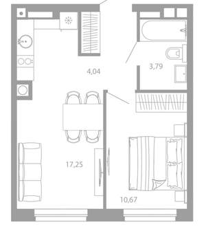 1-к квартира, вторичка, 36м2, 3/26 этаж