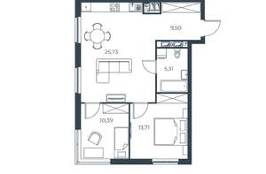 2-к квартира, вторичка, 65м2, 21/30 этаж