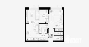 1-к квартира, вторичка, 48м2, 2/23 этаж