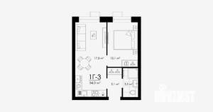 1-к квартира, вторичка, 34м2, 10/23 этаж