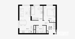 2-к квартира, вторичка, 51м2, 19/24 этаж