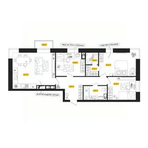 3-к квартира, вторичка, 82м2, 23/24 этаж