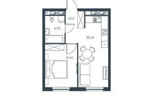 1-к квартира, вторичка, 40м2, 19/30 этаж