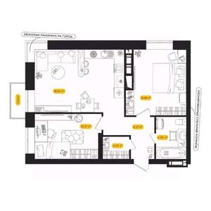 2-к квартира, вторичка, 55м2, 6/24 этаж