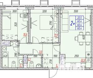 3-к квартира, вторичка, 60м2, 14/25 этаж