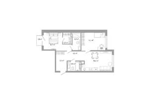 2-к квартира, вторичка, 71м2, 4/25 этаж