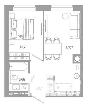 1-к квартира, вторичка, 35м2, 8/18 этаж