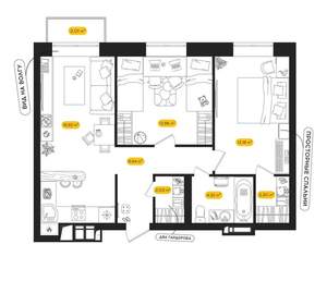 2-к квартира, вторичка, 61м2, 17/24 этаж