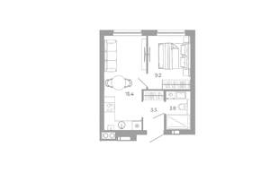 1-к квартира, вторичка, 32м2, 17/25 этаж