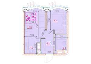2-к квартира, вторичка, 35м2, 20/24 этаж