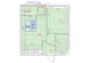 1-к квартира, вторичка, 39м2, 14/17 этаж